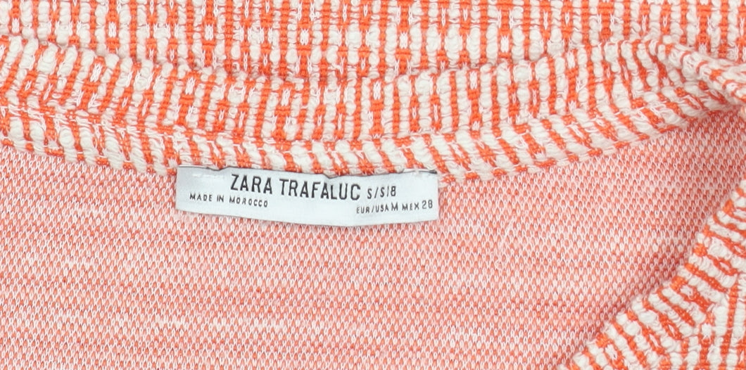 Zara Women's Red Cropped T-Shirt - Medium