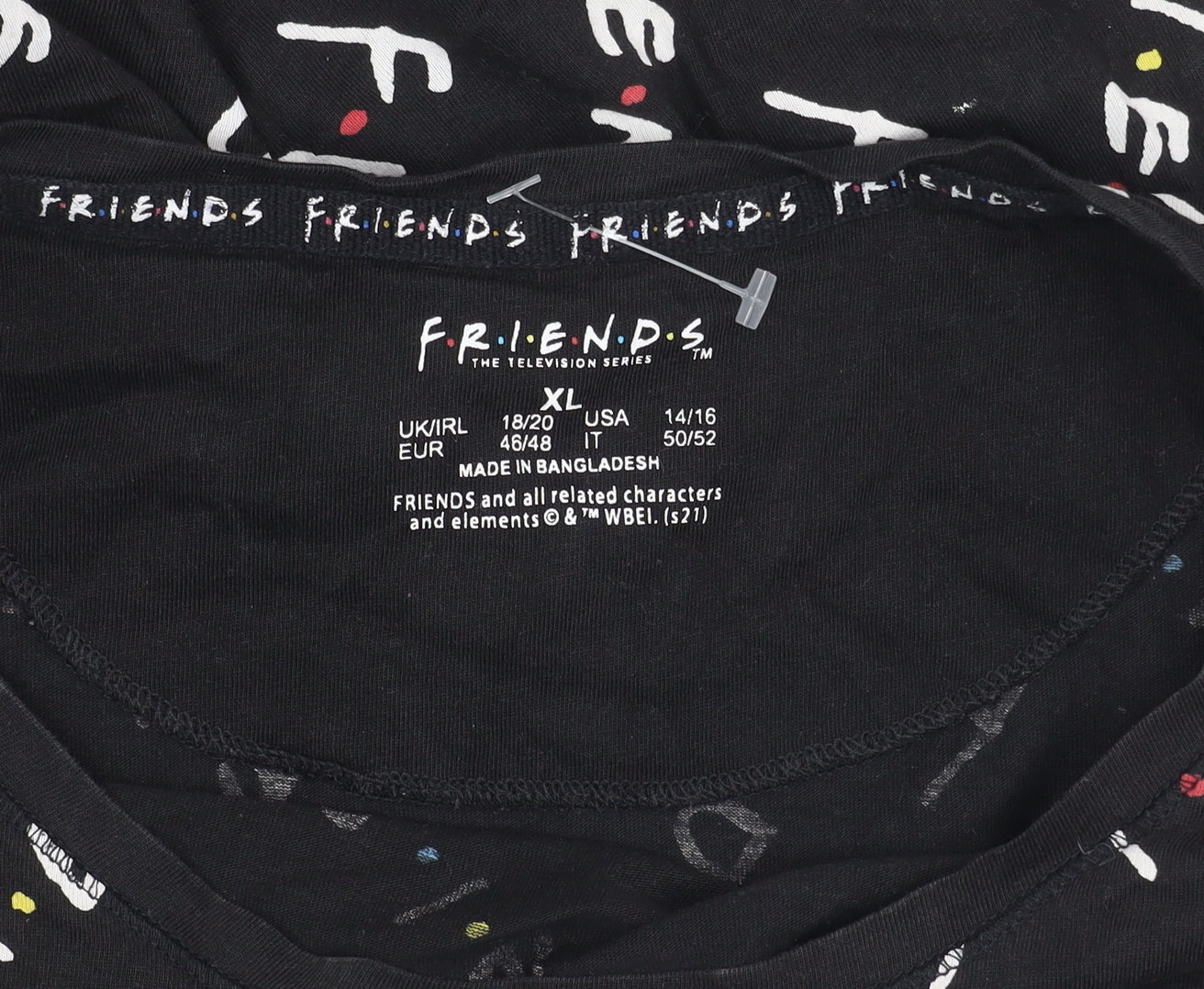 Friends Women’s Black XL T-Shirt TV Show Style