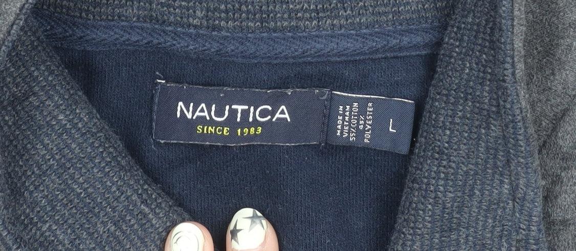 Nautica Men's Grey Large Half Zip Sweatshirt