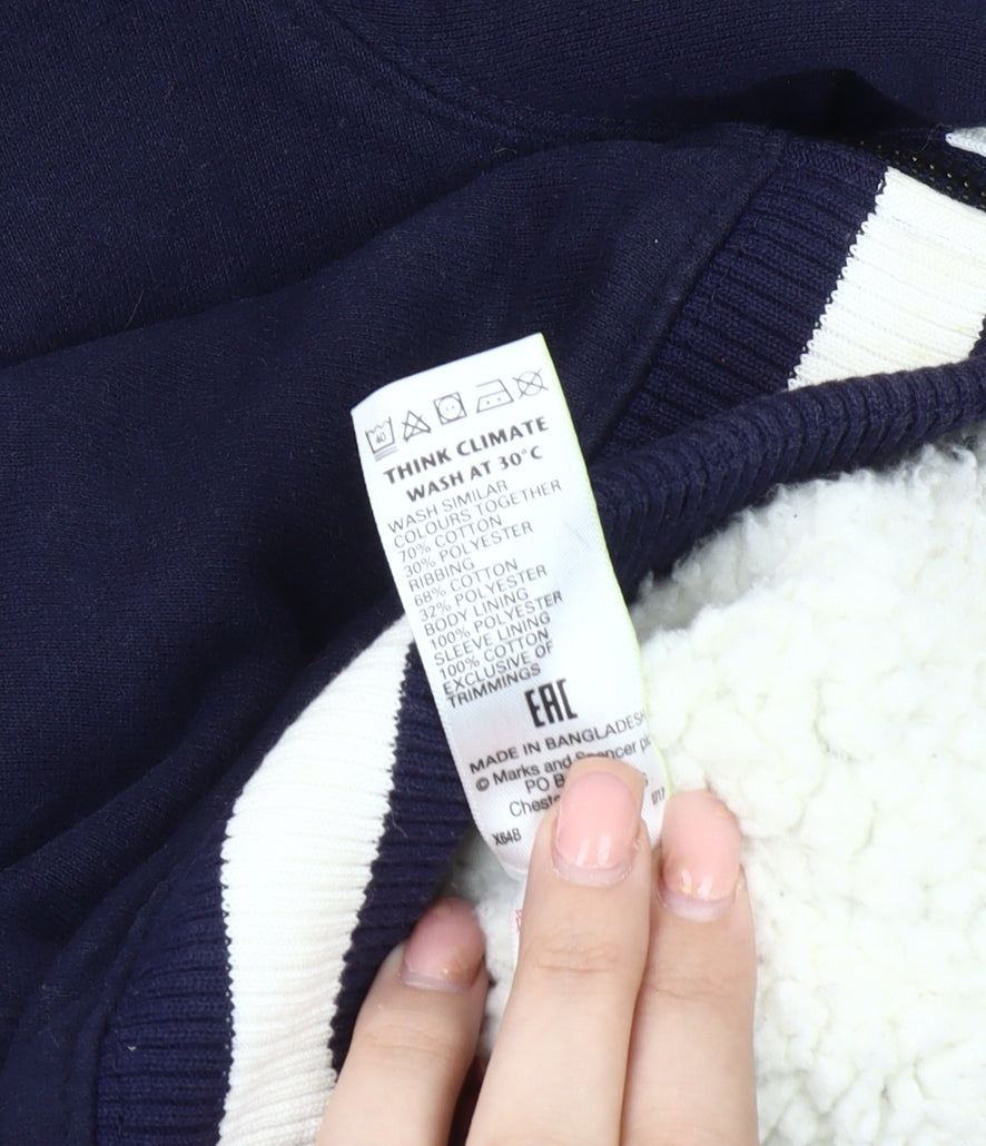Marks & Spencer Boys Navy Hooded Jacket 11-12 Years