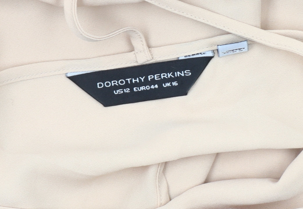 Dorothy Perkins Women's Beige V-Neck Tank Top Size 16