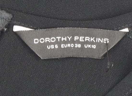 Brand and care label for Dorothy Perkins Women's Black Dress, size 10