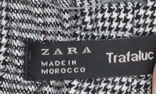 Zara Women's Grey Check Belted Trousers, S