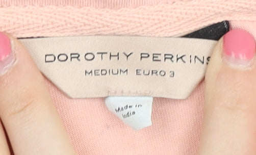 Dorothy Perkins Women's Pink Cotton 3/4 Sleeve T-Shirt, Size 12