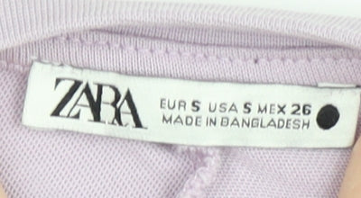 Zara Women's Purple T-Shirt, Size S, Basic Casual Wear