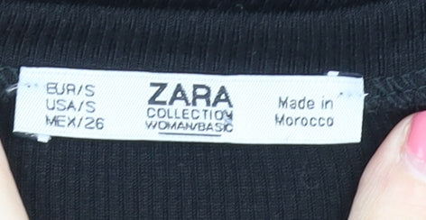 Zara Women's Black Bodycon Dress - Size S