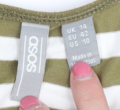 ASOS Women's Striped Multicoloured Tank UK 14