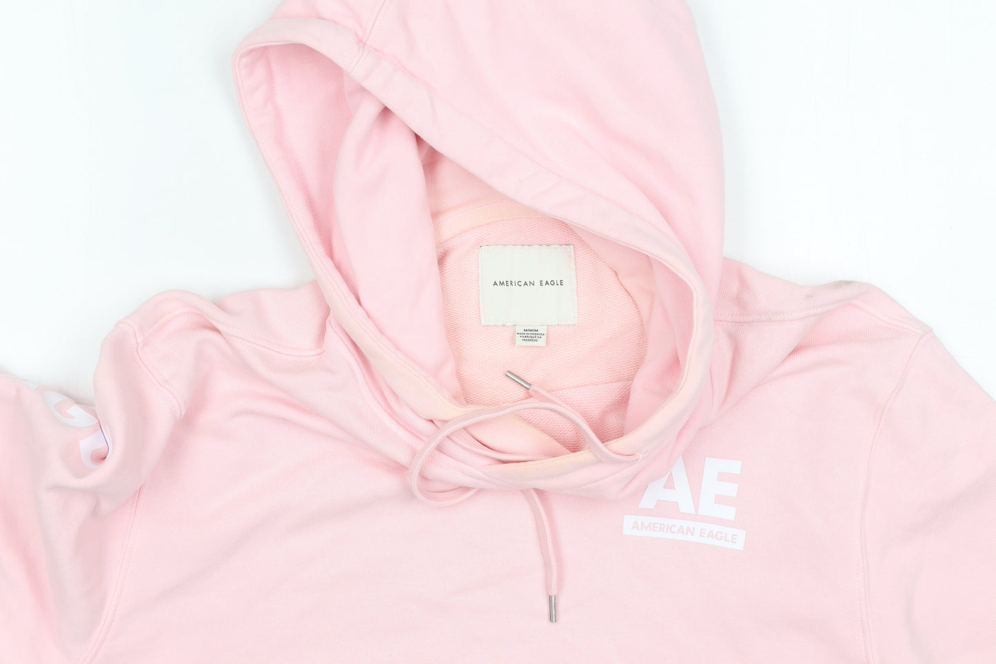 American Eagle Pink Men's Hoodie M Pullover Logo