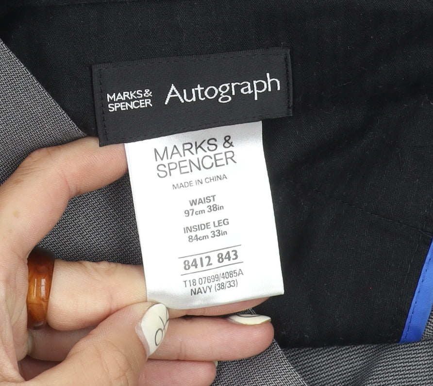 Marks & Spencer Grey Men's Trousers Size 40