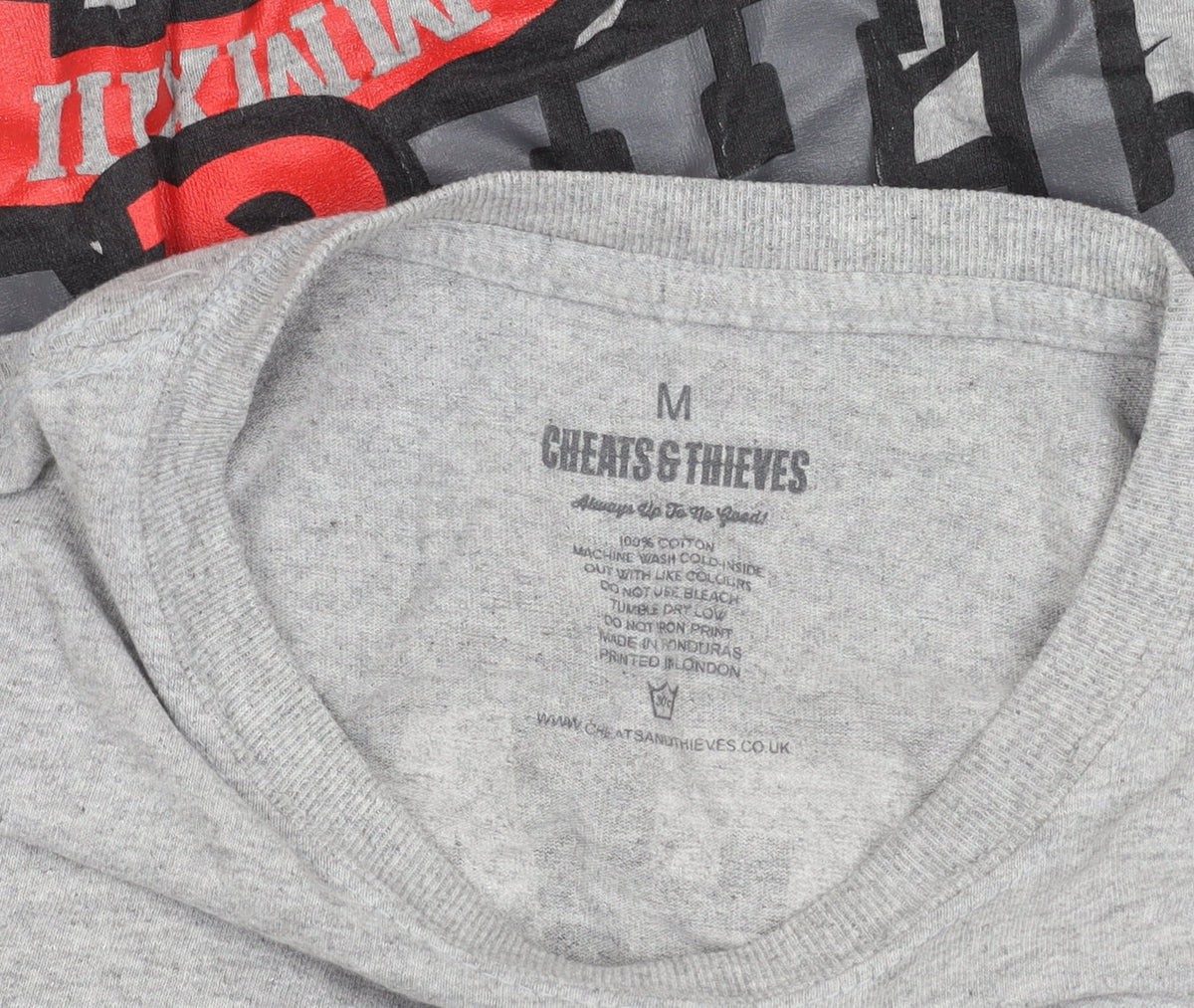 Cheats & Thieves Men's Grey Graphic T-Shirt, Medium