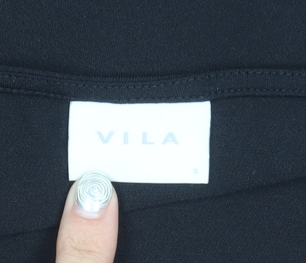 VILA Women's Black One Shoulder Top Small