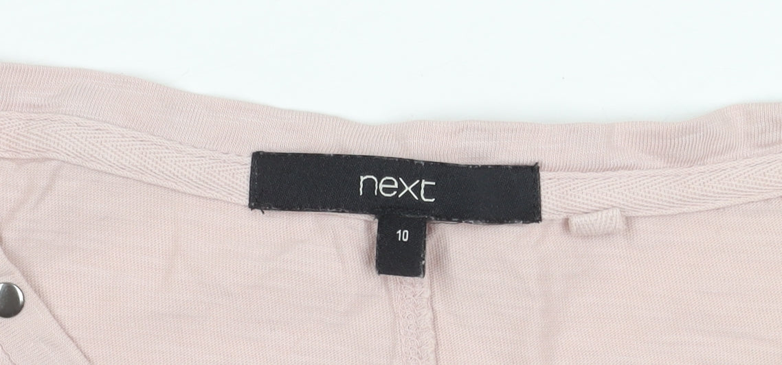 Next Women's Pink Studded Long Sleeve Top Size 10