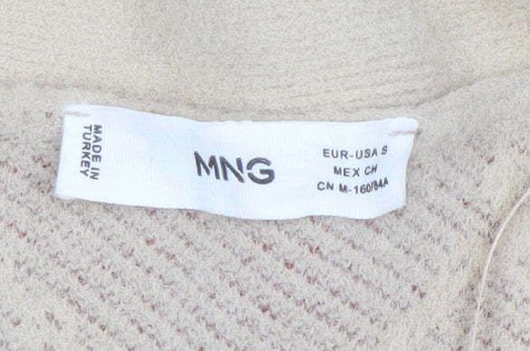 MNG Women's Beige V-Neck Cardigan Size 10