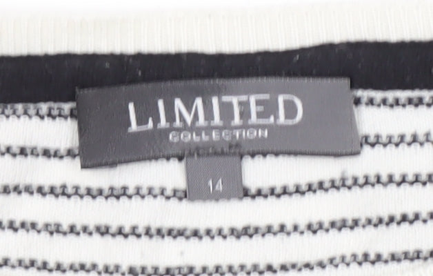 Limited Collection Women's White Striped Jumper, Size 14