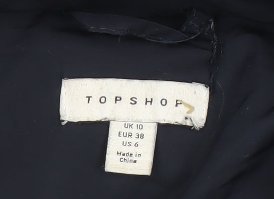 Topshop Women's Black Puffer Jacket Size 10