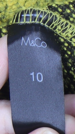 M&Co Women's Yellow Collared Cardigan, Size 10