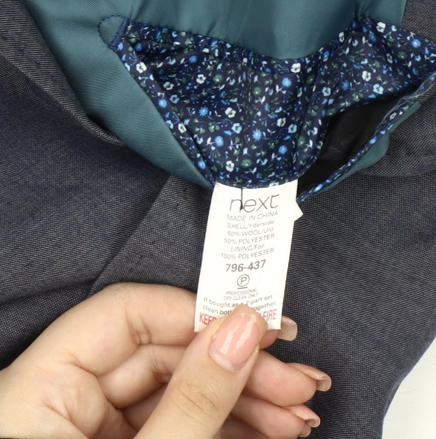 Next Men's Blue Blazer 44R Wool Blend Regular Fit