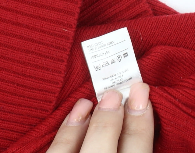 Berkertex Women's Red Acrylic Pullover Jumper Size 10-12