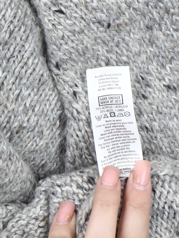 Wallis Men's Grey Zipped Knit Mid-Length Jacket M
