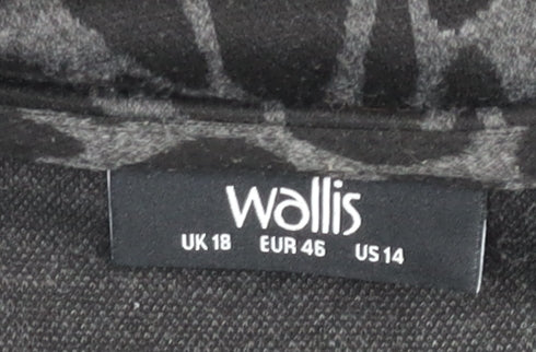 Wallis Women's Black Animal Print Jersey Dress Size 18