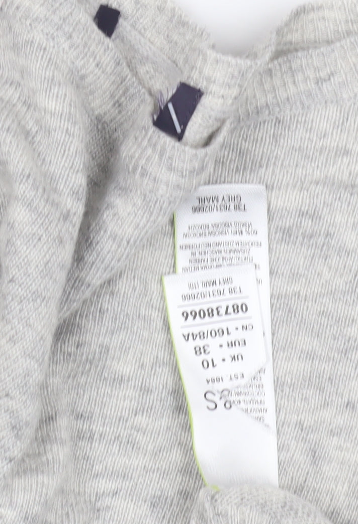 Marks & Spencer Grey Women's Boat Neck Jumper UK Size 10