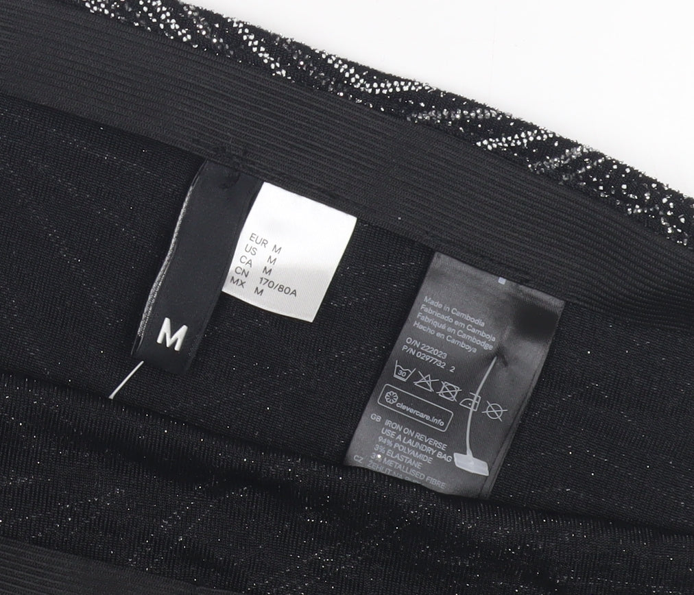 Women's Black Geometric Pencil Skirt M