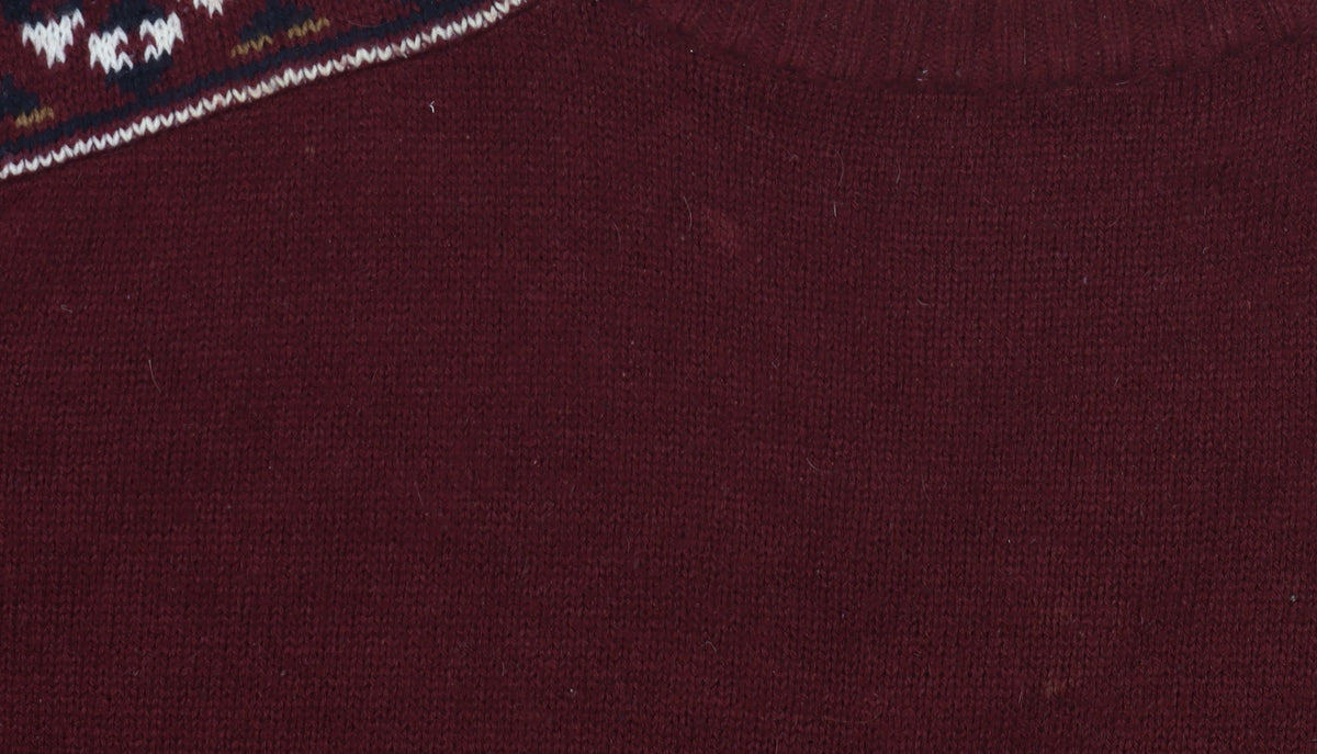 Brave Soul Men's Red XL Fair Isle Pullover Jumper