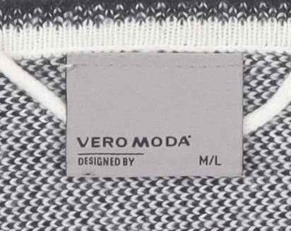 Vero Moda Women's Black & White Geometric Cape M/L