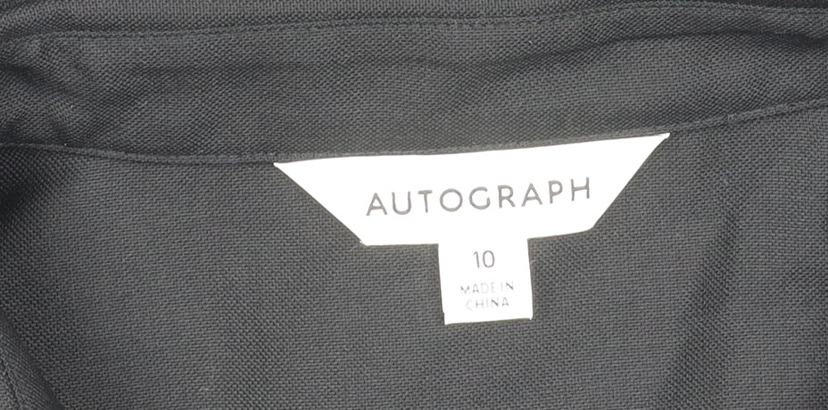 Marks & Spencer Black Button-Up Wool Shirt 10
