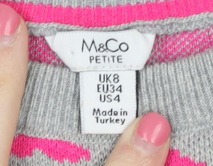M&Co Women's Multicoloured Animal Print Jumper Size 8