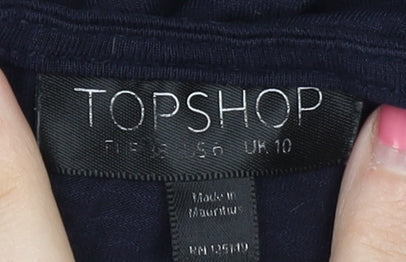 Topshop Women's Blue Polka Dot Blouse Size 10