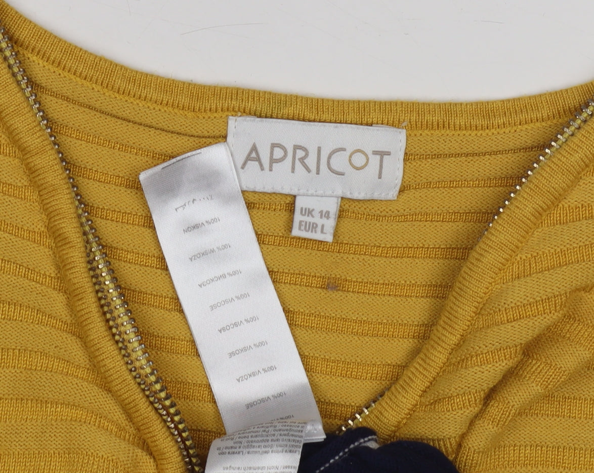 Apricot Women's Multicoloured Stripe Full Zip Jumper L