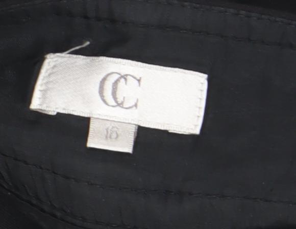 CC Women's Black Wide-Leg Trousers Size 16