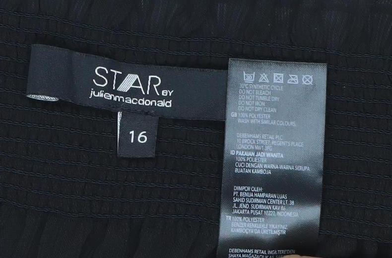 Star by Julien Macdonald Women's Black Blouse Size 16