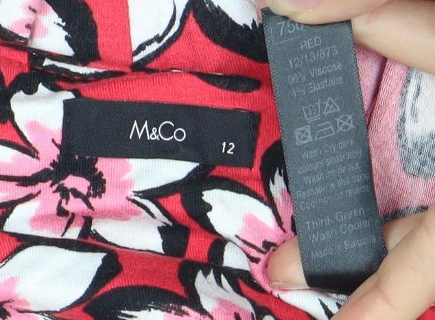 M&Co Women’s Red Floral Dress Size 12