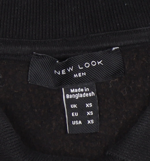 New Look Men's Black XS Collared Sweatshirt