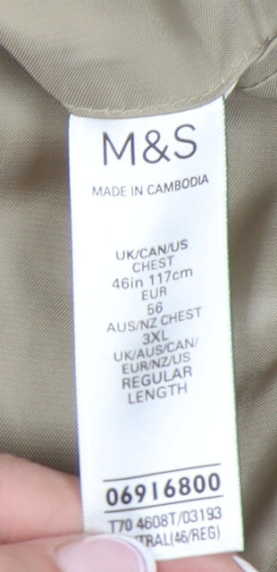 Marks and Spencer Men's Beige Check Blazer, 3XL