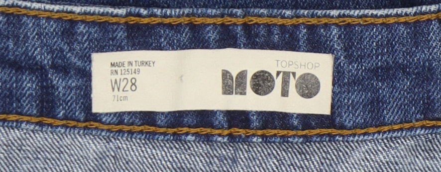 Topshop Women Blue Denim Button Short Skirt Size 10