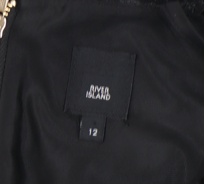 River Island Women's Black Halter Cropped Blouse