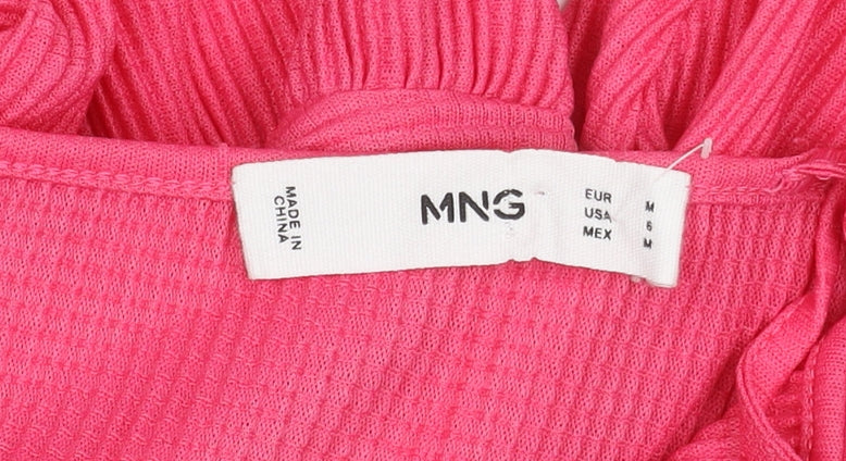 Mango Women's Pink Dress, Size 12, Elegant Tie Closure