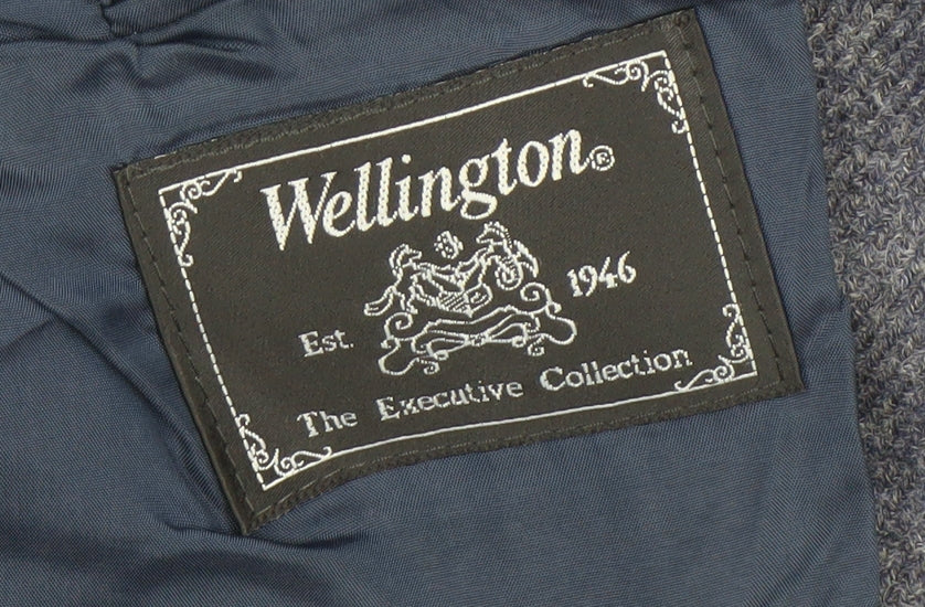Wellington Men's Grey Wool Blazer, 42R, Classic Style