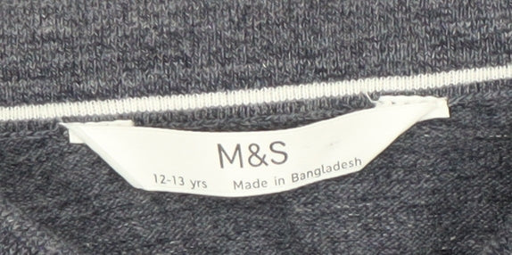 Marks & Spencer Boys Black Polo Shirt 12-13 Years