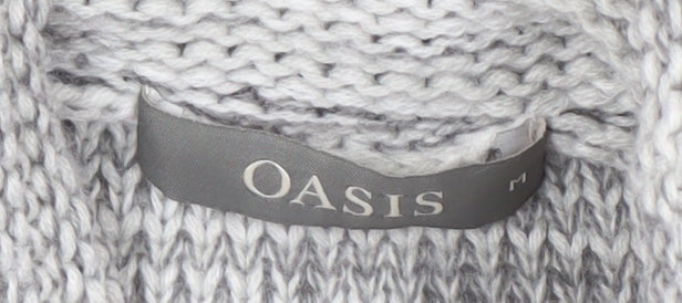 Oasis Women's Grey Cowl Neck Cable-Knit Pullover