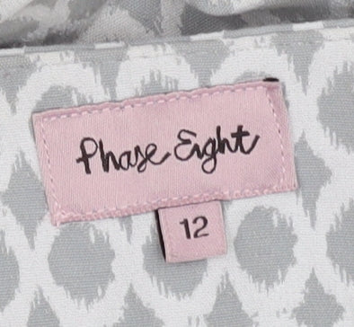 Phase Eight Women's Grey Geometric Trousers Size 12