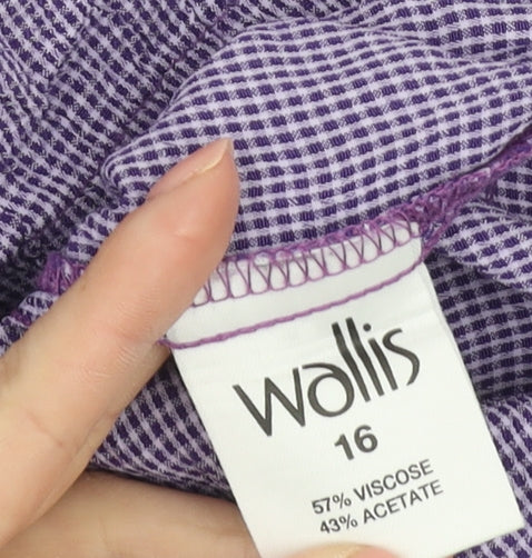Wallis Women's Purple Midi Check Skirt Size 16
