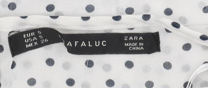Zara Women's White Polka Dot Sleeveless Dress
