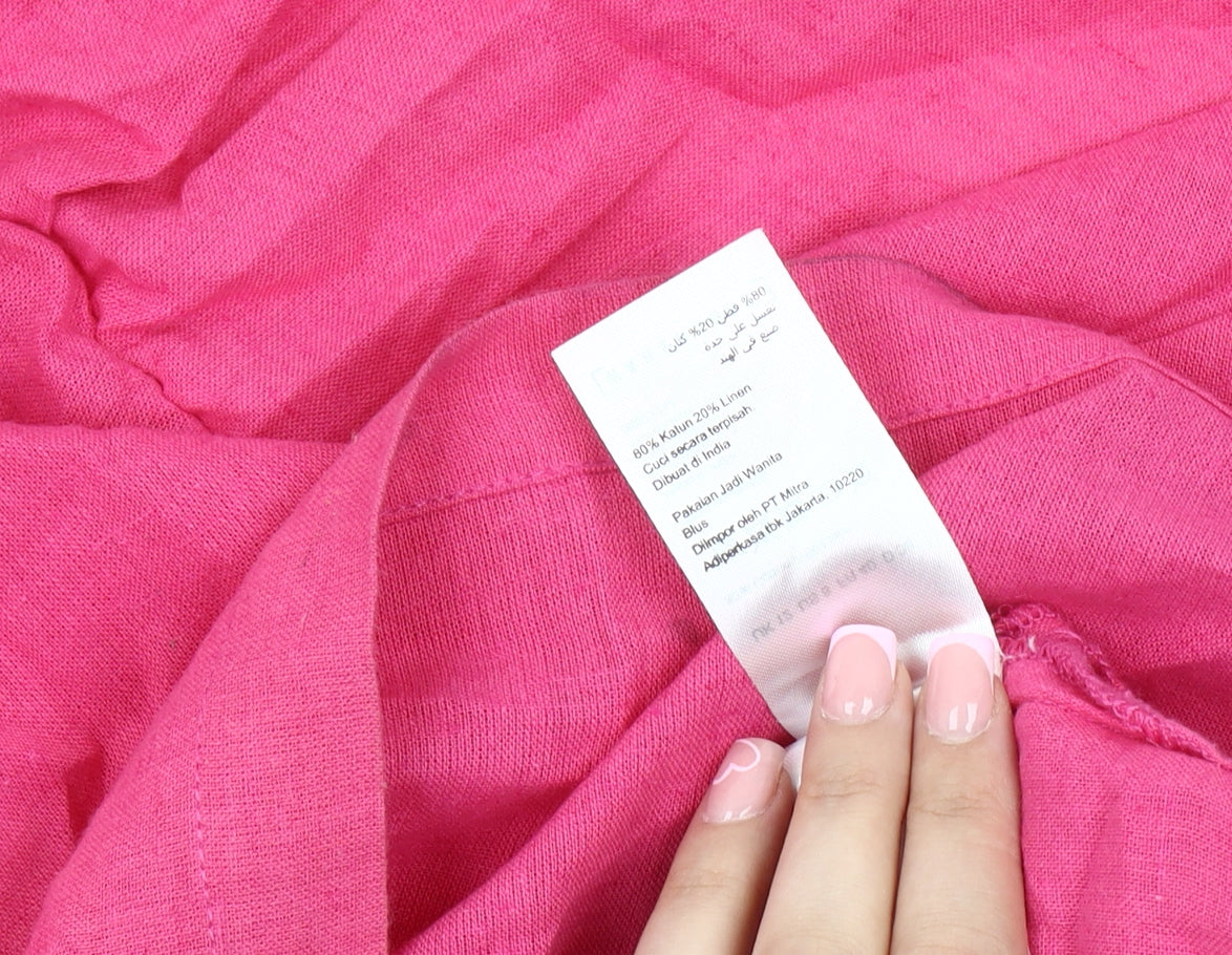 Warehouse Women's Pink One-Shoulder Blouse Size 12