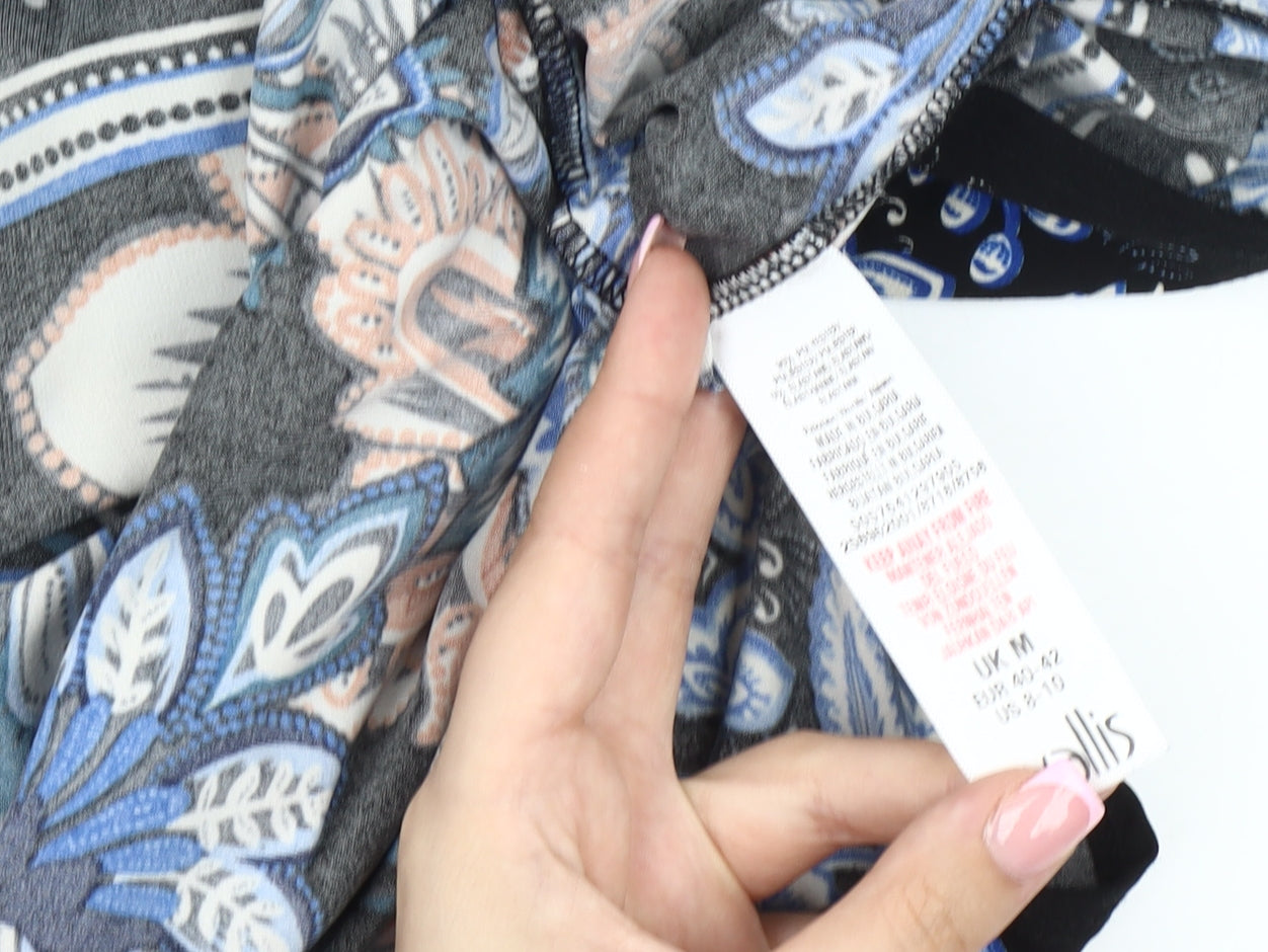 Wallis Women's Black Floral Cold Shoulder Blouse Size 12