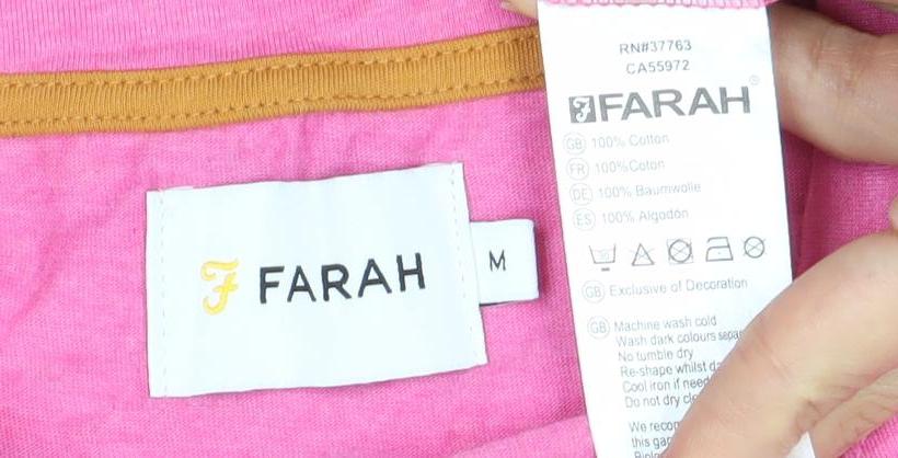 Farah Men's Pink M Crew Neck T-Shirt