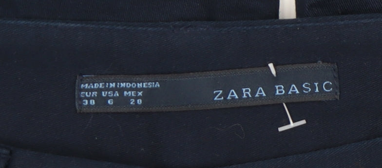 Zara Women's Blue Straight Leg Trousers Size 10